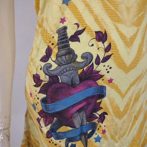 Sinful by Affliction yellow animal print short sleeve graphic t-shirt Medium - Picture 4 of 10